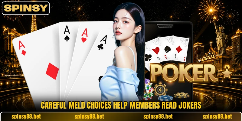 Careful meld choices help members read jokers Careful meld choices help members read jokers