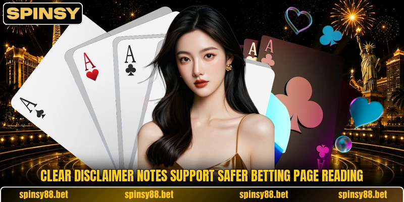 Clear disclaimer notes support safer betting page reading Clear disclaimer notes support safer betting page reading