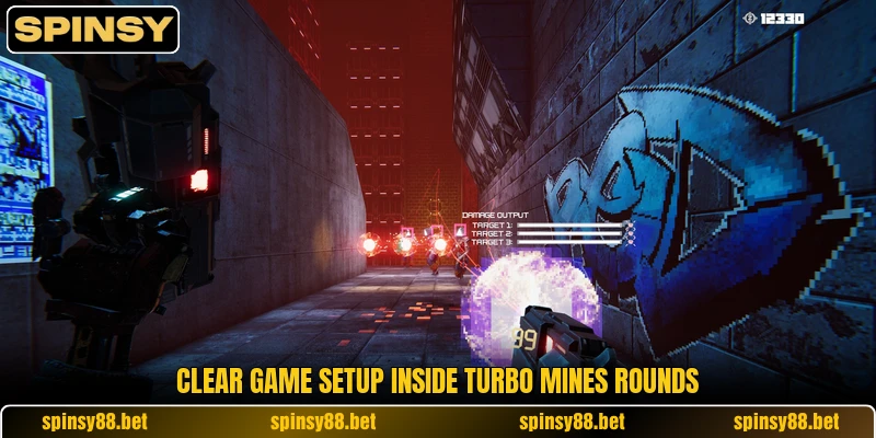 Clear game setup inside Turbo Mines rounds Clear game setup inside Turbo Mines rounds