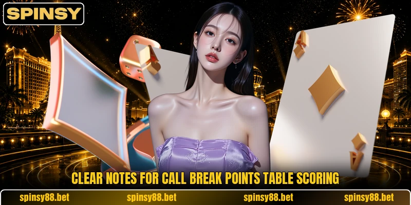 Clear notes for call break points table scoring Clear notes for call break points table scoring