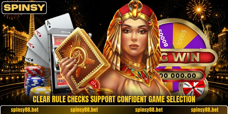 Clear rule checks support confident game selection Clear rule checks support confident game selection