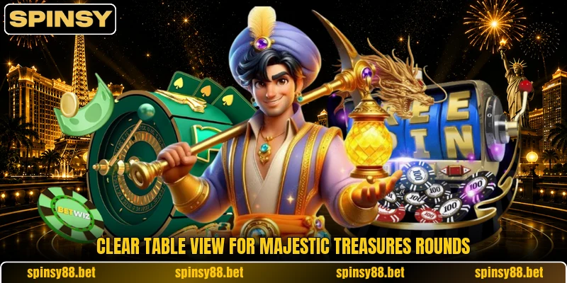 Clear table view for Majestic Treasures rounds Clear table view for Majestic Treasures rounds