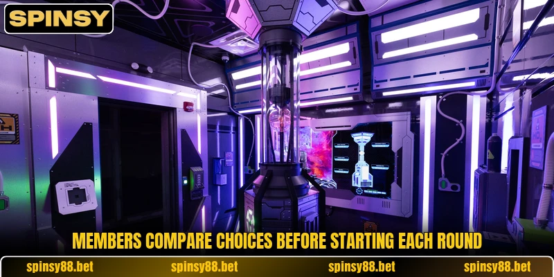 Members compare choices before starting each round Members compare choices before starting each round