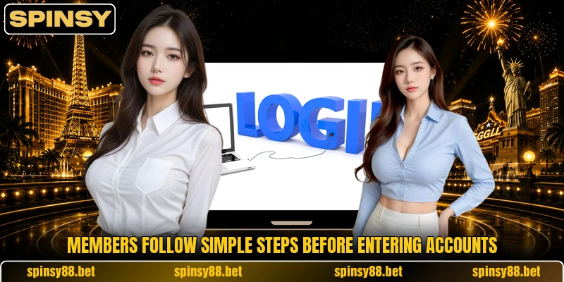 Members follow simple steps before entering accounts Members follow simple steps before entering accounts