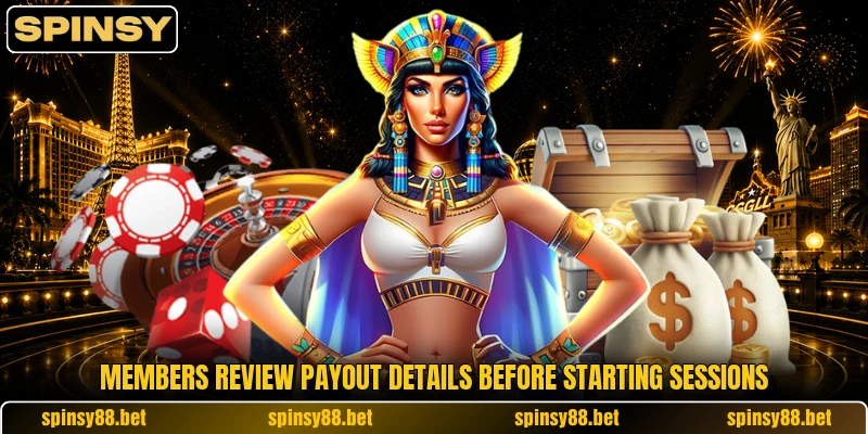 Members review payout details before starting sessions Members review payout details before starting sessions