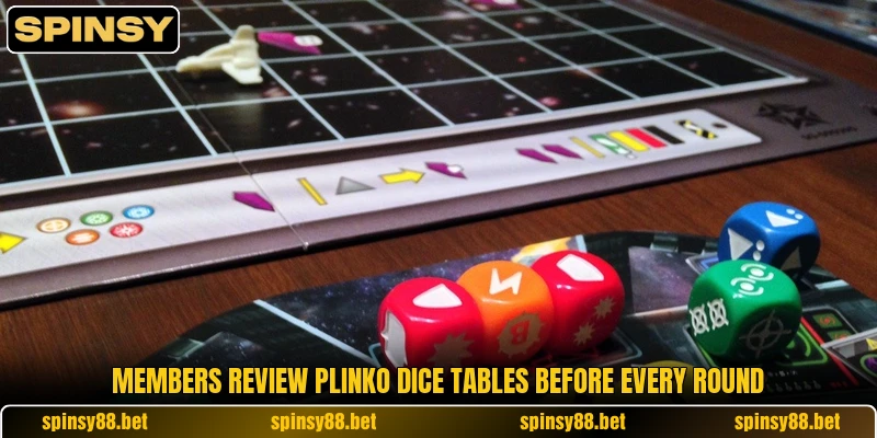 Members review Plinko Dice tables before every round Members review Plinko Dice tables before every round