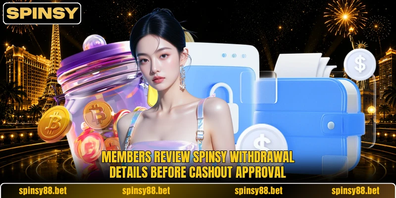 Members review SPINSY withdrawal details before cashout approval Members review SPINSY withdrawal details before cashout approval