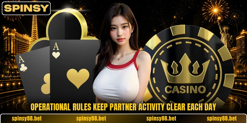 Operational rules keep partner activity clear each day Operational rules keep partner activity clear each day