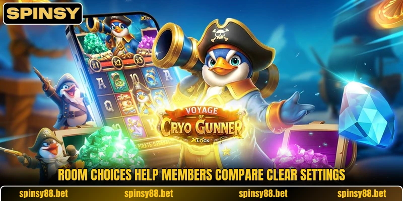 Room choices help members compare clear settings Room choices help members compare clear settings