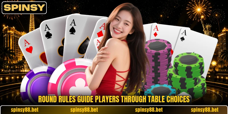 Round rules guide players through table choices Round rules guide players through table choices