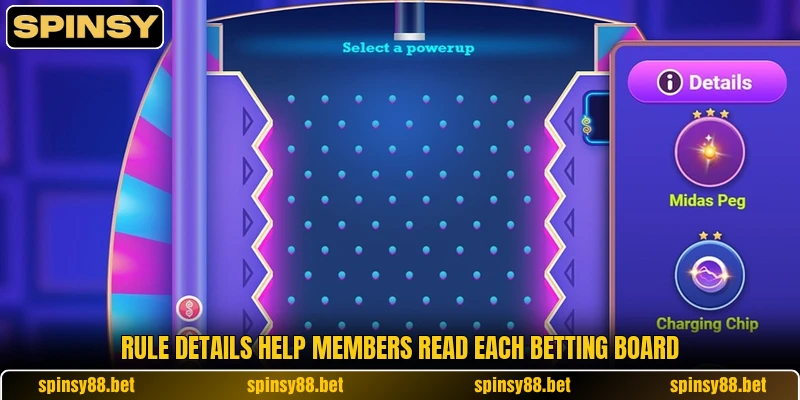 Rule details help members read each betting board Rule details help members read each betting board