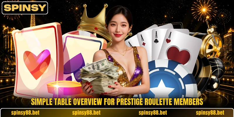 Simple table overview for Prestige Roulette members Simple table overview for Prestige Roulette members