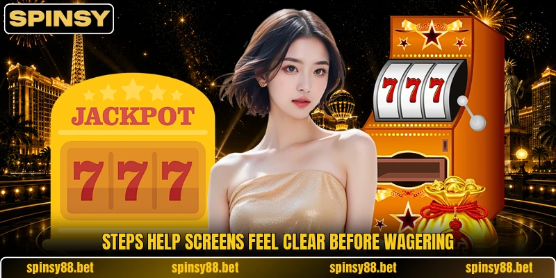 Steps help screens feel clear before wagering Steps help screens feel clear before wagering