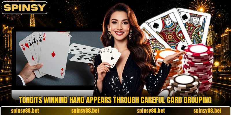 Tongits winning hand appears through careful card grouping Tongits winning hand appears through careful card grouping